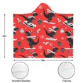 thumbnail image 3 of Wearable Blanket,Red Cartoon Dinosaurs Skiing Pattern Hooded Wearable Flannel Blanket for Adults & Teens,Winter Poncho Shawl Wrap Cape Cozy Anti-Pill,50"x60", 3 of 5