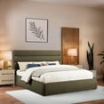 thumbnail image 2 of Meridian Furniture Adam Olive Boucle Fabric King Bed, 2 of 10