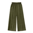 thumbnail image 6 of MLCDZ Linen Pants for Girls Summer Lightweight School Uniform Pants Kids Baggy Elastic Waist Wide Leg Trousers with Pockets Lightweight Daily School Pants, 6 of 7