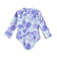 thumbnail image 2 of URMAGIC URMAGIC Toddler Little Girls Long Sleeve 1-Piece Rashguard UPF 50+ Swimsuit Bathing Suit/Blue Daisy, 2 of 6