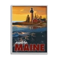 thumbnail image 3 of Stupell Industries Explore Maine Distant Ocean Lighthouse Beacon Travel Graphic Art Gray Framed Art Print Wall Art, Design by David Owens Illustration, 3 of 5