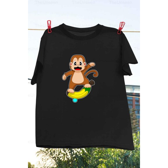 Monkey Banana Balance Funny Animal Fruit Yoga Pose Fun Unisex T-Shirt up to 5XL