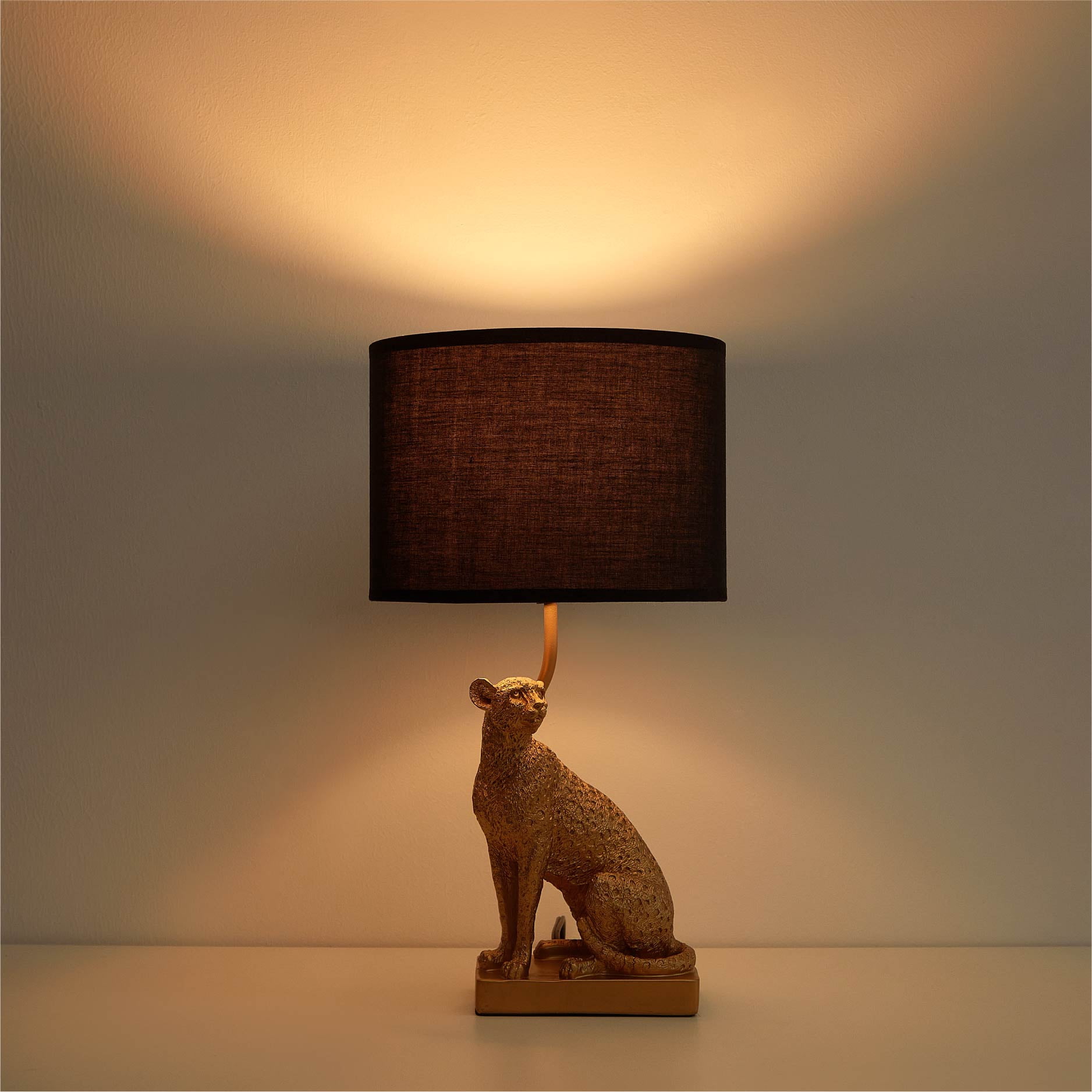 Home Decor Collection Black Leopard Brass Table Lamp