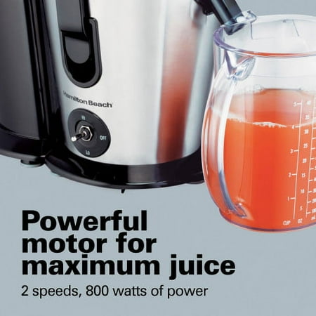 Hamilton Beach - Big Mouth Plus 2-Speed Juice Extractor - Black/Silver/White