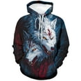 thumbnail image 2 of WHNBCW Funny Wolf Printed Hoodie Animal Graphic Sweatshirt, 2 of 8
