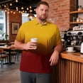thumbnail image 5 of Havenx Plus Size Golf Polo Shirts for Men Short Sleeve Collared Polo Shirt Button Gradient Print T Shirts Athletic Golf Summer Ultra Comfortable Clothes,Red 6XL, 5 of 5