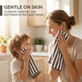 thumbnail image 6 of REGALWOVEN Classic Striped Cotton Hand Towels, Ultra Plush Absorbent Quick Dry Towels for Bathroom, Kitchen, Guest Room, 29" x 13" Brown 2pk, 6 of 7