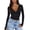 Black, variant on Stichou Long Sleeve Shirts for Women Lace V Neck Rib Knit Slim Fit Basic Tee Tops Casual T-Shirt Going Out Spring Fall Outfits Navy S