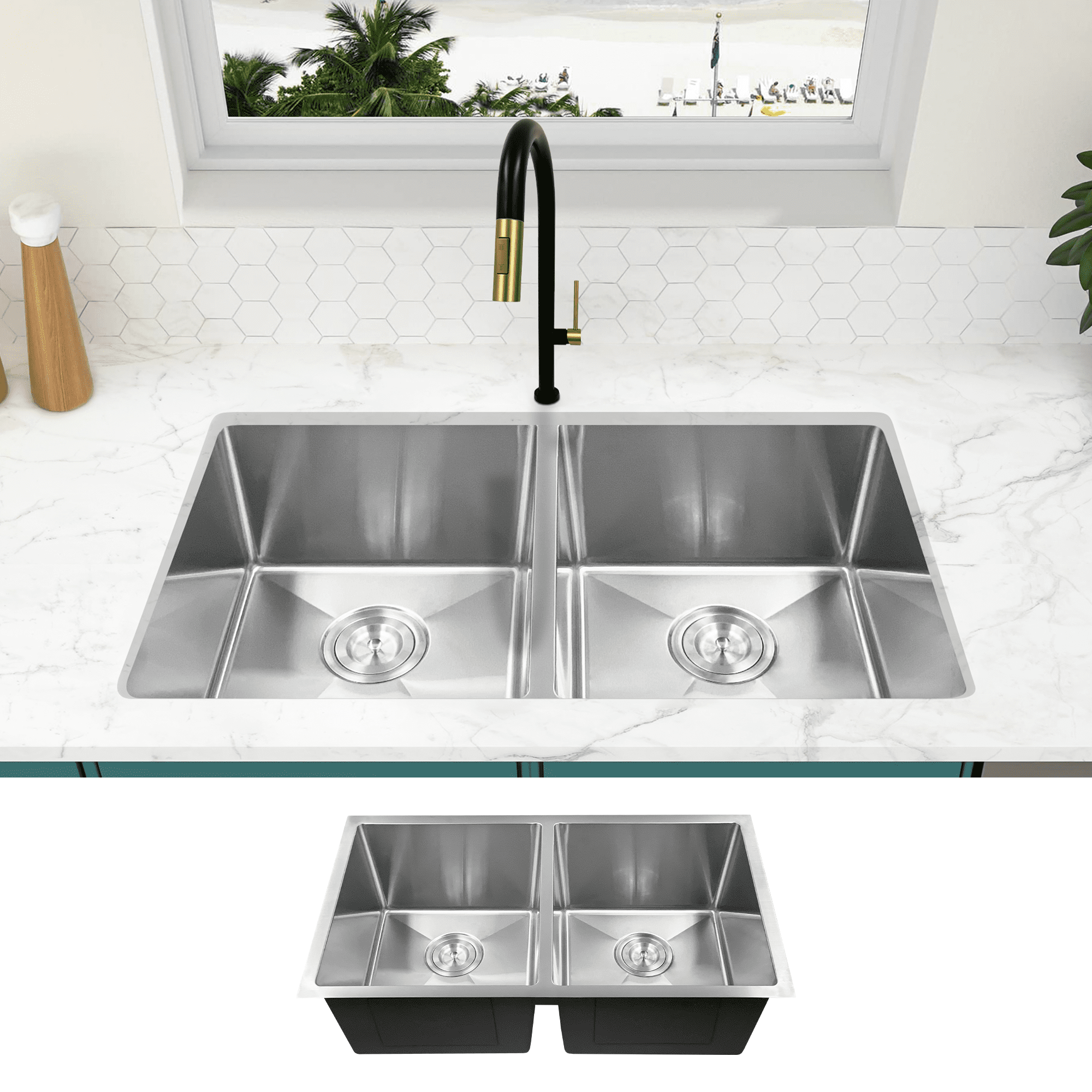 18 Gauge Undermount Stainless Steel Kitchen Sink – Single Bowl, Sound & Heat Proof