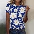 thumbnail image 2 of Pompotops Blouse Ample d'Été Décontractée à Manches Courtes et Col Rond pour Femmes, 2 of 5