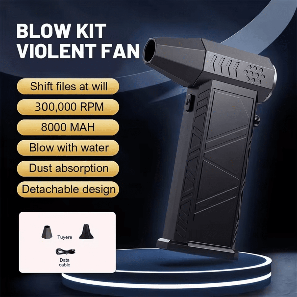 X9 Dust Blower 300000RPM Brushless Motor Outdoor Air Duster Blower Type-C Rechargeable Air Blower Cleaning PC Turbo Fan