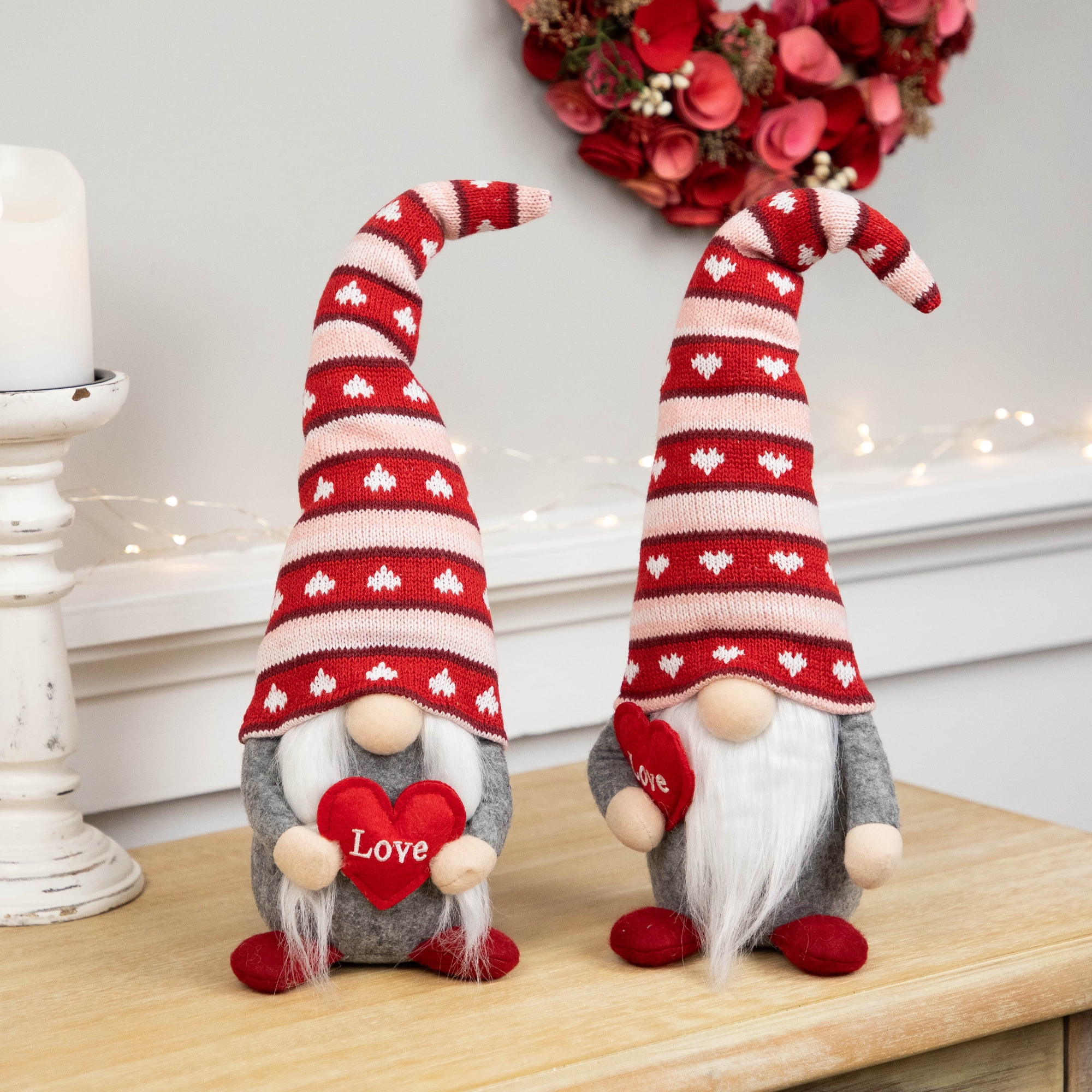Northlight Girl and Boy "Love" Heart Valentine's Day Gnomes - 15" - Set of 2