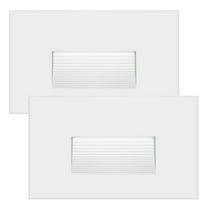 Maxxima Horizontal LED Step Light, Indoor/Outdoor Stair Light, 3 CCT Color Selectable 3000K, 4000K, 5000K, 75 Lumens, White, 2-Pack