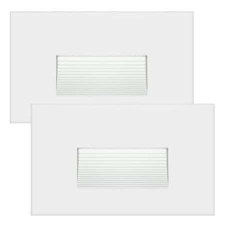 

Maxxima Horizontal LED Step Light Indoor/Outdoor Stair Light 3 CCT Color Selectable 3000K 4000K 5000K 75 Lumens White 2-Pack