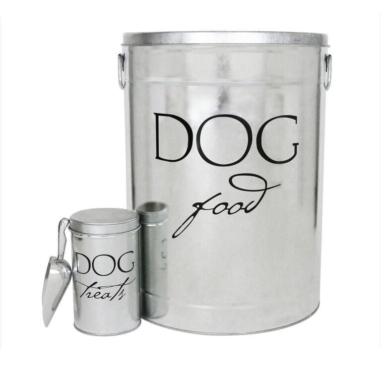 galvanized dog food container