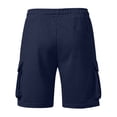 thumbnail image 3 of Domuza Mens Cargo Sweat Shorts Casual Drawstring Elastic Waist Athletic Workout Gym Jogger Shorts Summer Sport Short with Pockets Navy XL, 3 of 3