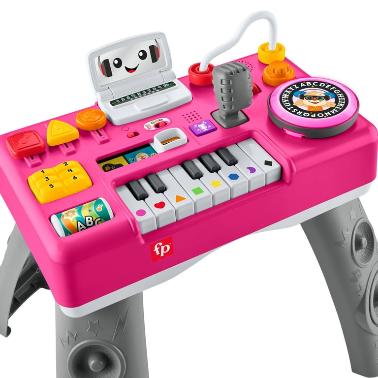 Fisher-Price Laugh & Learn Mix & Learn DJ Table, Pink Musical Toy for Babies