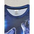 thumbnail image 4 of HD 3D Printed Double Wolf Animal Pattern T-Shirt Men's Casual Trendy Streetwear Blue Sky T-Shirt, 4 of 5