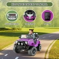 thumbnail image 6 of Funcid Ride on Truck Car, Kids 12V Electric Ride on Toys with Parent Remote Control, Spring Suspension, Bluetooth Music, LED Lights - Purple, 6 of 13