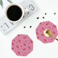 thumbnail image 5 of Fuzoiu Watermelon Print Leather Coasters Set,Drink Coasters Set of 6,for Tabletop Protection, Durable PVC Coasters,Home Décor and Housewarming Gift,Octagon, 5 of 7
