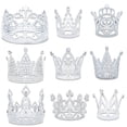 thumbnail image 1 of Corona para tartas, 9 piezas, aleación de plata tipo princesa, para niños, 1 of 6