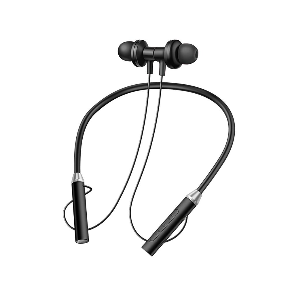 Famure Neckband HeadphonesFoldable Wireless Neckband Headset with Earbuds Noise Cancelling