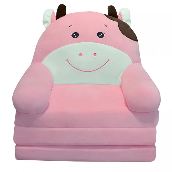 XIBUFE Kids Foldable Sofa Bed,2 in 1 Princess Chair for Toddlers,Cartoon Shape,Fold Out Couch for Bedroom,Sofa Bed for Girls,Toddler Recliners Baby Sofa Lounger for Kids (Without Liner Filler)