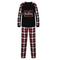 thumbnail image 2 of Odeerbi Christmas Pajamas for Family Plaid Holiday Long Sleeve Family Christmas Pajamas Matching Sets Dad Fashion Plaid Print Tops Pants Sleepwear Xmas Family Matching PJs Set Black, 2 of 3