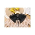 thumbnail image 5 of INSPIRE CHIC Detachable Fake Collar, Semi-Sheer Embroidery Mini Cape Neck Ruff for Blouse Black-1, 5 of 5