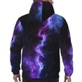 thumbnail image 7 of Rateoe Purple And Blue Nebula Pattern Mens Hoodie, Pullover Hooded Sweatshirt, Kangaroo Pocket Hoodie Ideal for Daily Wear, Travel and Home-Large, 7 of 7