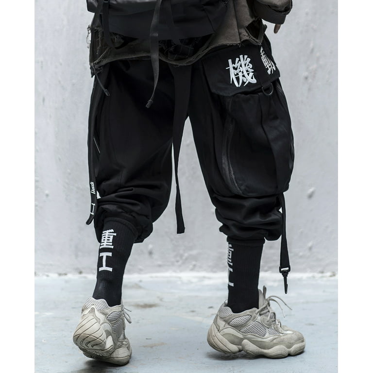 Niepce Inc Black Japanese Streetwear Baggy Cargo Men's Techwear Pants 