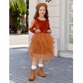 thumbnail image 3 of Arshiner Toddler Girls Dresses Sparkly Tulle Dress Fall winter Velvet Dresses for Toddler, Irregular Tulle and Cute Bowknot Design, Great for Halloween Christmas Holiday Party, 3 of 5