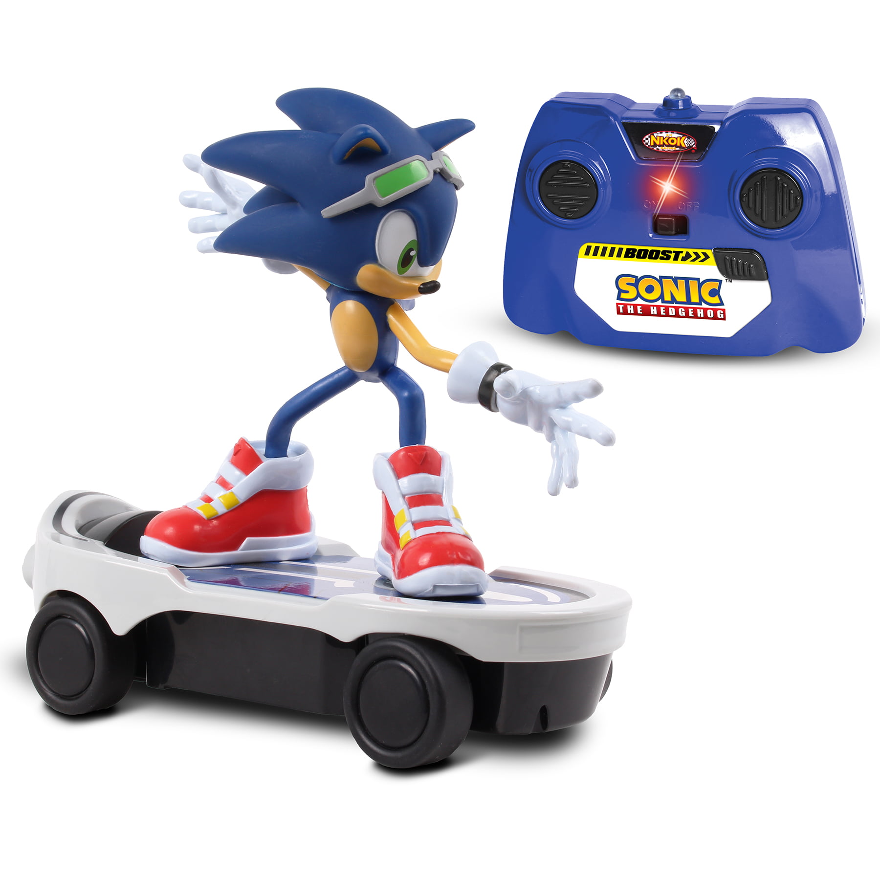 NKOK Remote Control Sonic The Hedgehog Skateboard Kids RC Racing Play Gift Toy 
