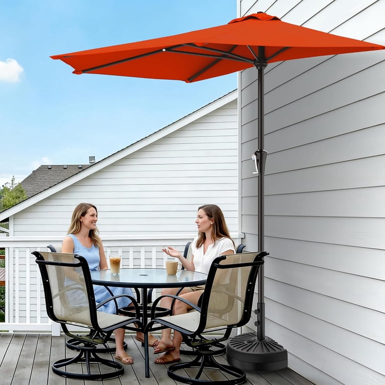 half wall patio umbrella WEBUP Round Umbrellas 10ft Half Parasol Semicircular Parasol Outdoor Portable Umbrella Semi Round Market Umbrella The easy So I had no idea