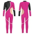 thumbnail image 4 of iiniim Kids Girls Shiny Rhinestone Full Body Long Sleeve Unitard One Piece Gymnastics Dance Bodysuit Jumpsuit Catsuit Hot Pink 8, 4 of 7