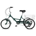 thumbnail image 4 of Lilypelle Folding Tricycle, 20" Three Wheel Bicycle for Adult, 7 Speed Adult Tricycle,Trike Cruiser With Big Basket for Exercise Shopping Picnic Outdoor Activities,Green, 4 of 8