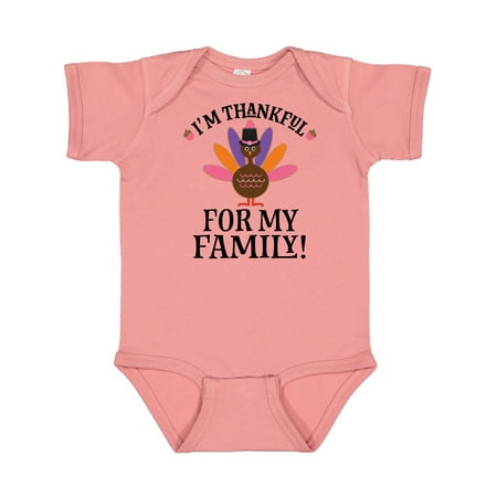 

Inktastic Thanksgiving Girl Turkey Thankful For Family Gift Baby Girl Bodysuit