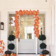 thumbnail image 5 of Halloween Maple Leaf Garlands Rattan Decor Hanging Wall, Realistic Waterproof Artificial Garland for Home Halloween Thanksgiving Indoor and Outdoor Use 78.74x6.29x0.11Inch Orange, 5 of 9