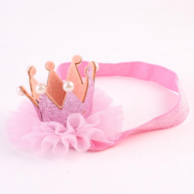 Baby Girl Lace Crown Hair Band Headwear Accesorios Para El Cabello Princess Diadema Elástica Para Diario Speravity BA001212-04