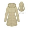 thumbnail image 7 of Itsame Women Puffer Jackets Hood Winter Coats New Solid Color Casual Cotton for Women Waterproof Jacket Khaki Size S, 7 of 7