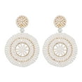 thumbnail image 1 of Pendientes colgantes jinwen Joyería redonda ligera Estilo vintage Blanco, 1 of 8