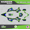 Green-blue, variant on Kalair GFX Graphics Kit for Kawasaki KX100 (2014-2021) Warrior Series