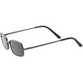 thumbnail image 3 of Classic Small Metal Rectangle Sunglasses Neutral Colored Flat Lens 54mm (Gunmetal / Smoke), 3 of 4
