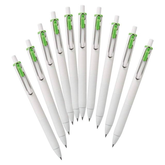 Bolígrafos de gel Mitsubishi Uni-Ball One 0.38 mm Verde Lima paquete de 10