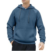 Fashion YLSDY Hoodies for Men Big and Tall Long Sleeve Hooded Sweatshirt Outdoor Casual Loose Fit Pullover 2025 Trendy Fall Outfits Light Blue XXL