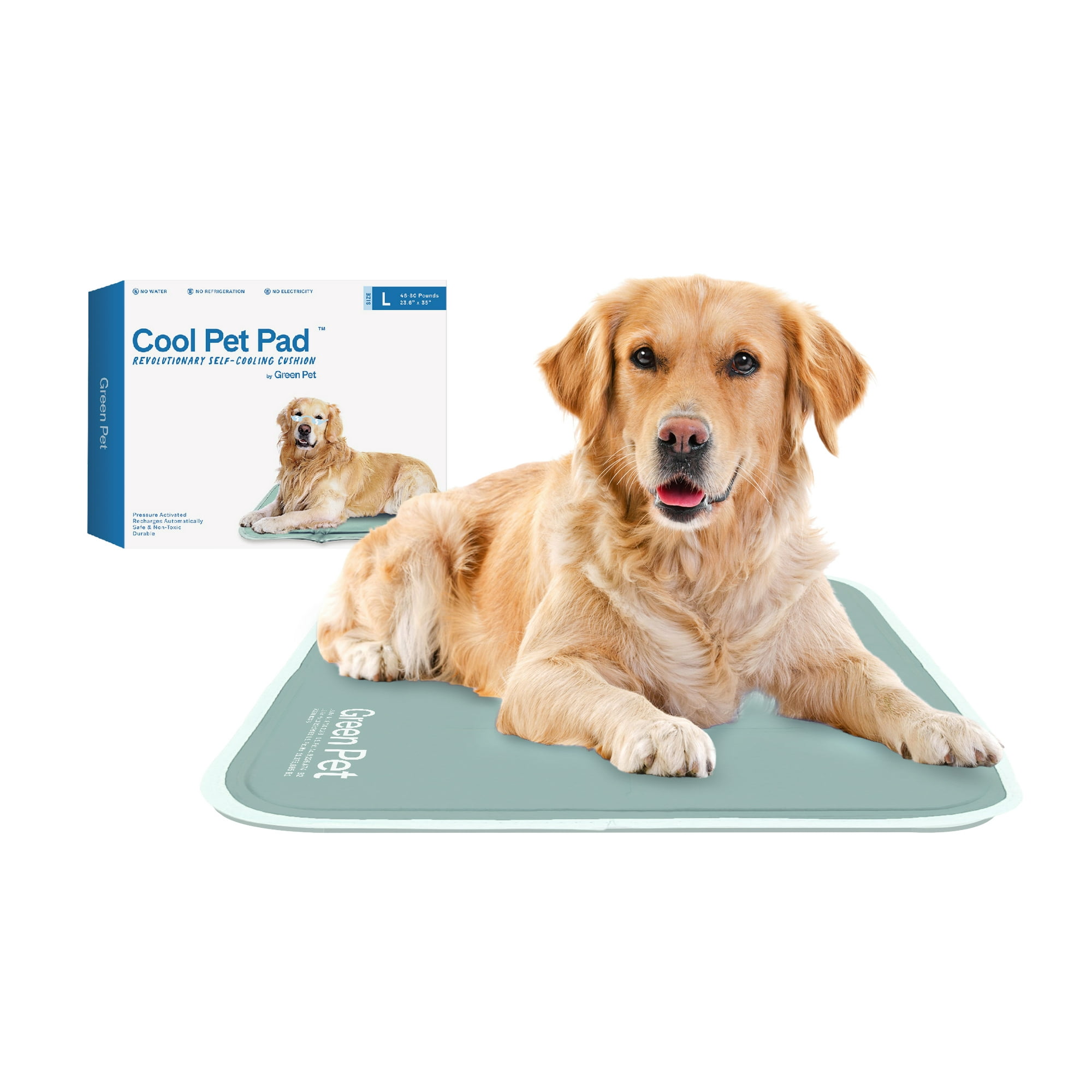 Green Pet Cool Pet Pad, 23.6" L X 35" W, Large, Sage Gray