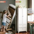 thumbnail image 6 of S-HOME Heavy-Duty 72 Inch White Pantry Cabinet with 2 Drawers, Freestanding Kitchen Organizer with Adjustable Shelves and Spice Storage, 6 of 15