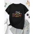 thumbnail image 2 of Creative Christmas-Themed Graphic Print Women'S Trendy Round Neck Short Sleeve, Simple Casual Sports T-Shirt, Comfortable Summer Top for Holidays., 2 of 6
