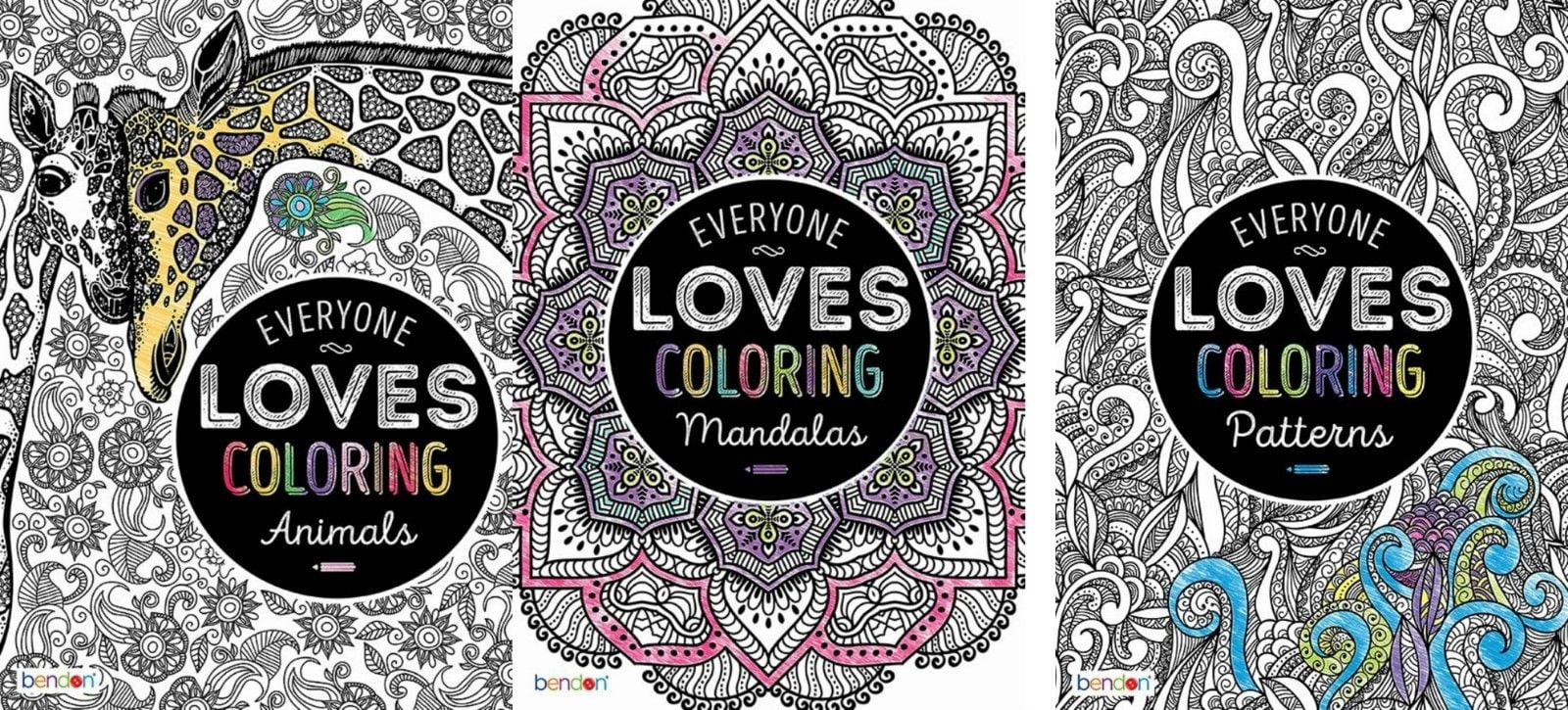 3 Adult Coloring Book Stress Relief Animals Patterns And Mandals Design Relaxation Art Therapy - 