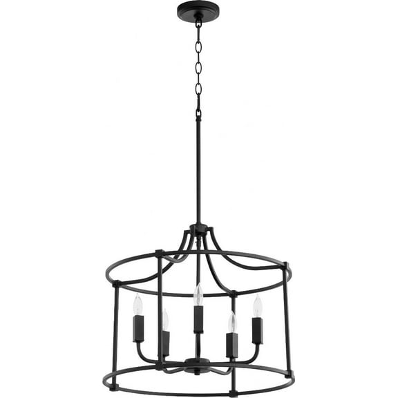 646-5-69-Quorum Lighting-Olympus - 5 Light Nook Pendant In Traditional Style-18 Inches Tall and 21 Inches Wide-Textured Black Finish -Traditional